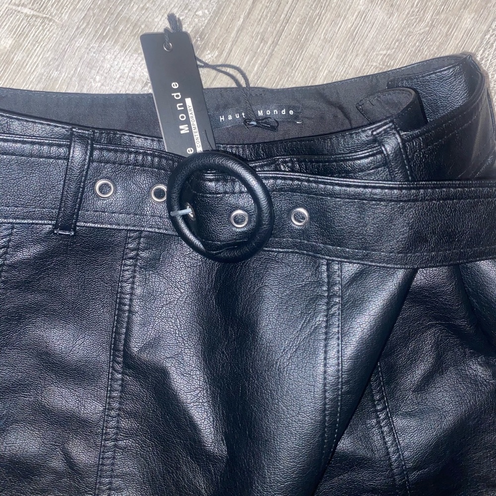 Black leather skirt